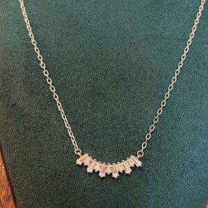 Stunning 925 Silver Moissanite Dainty Necklace Perfect Alone or Stacked!